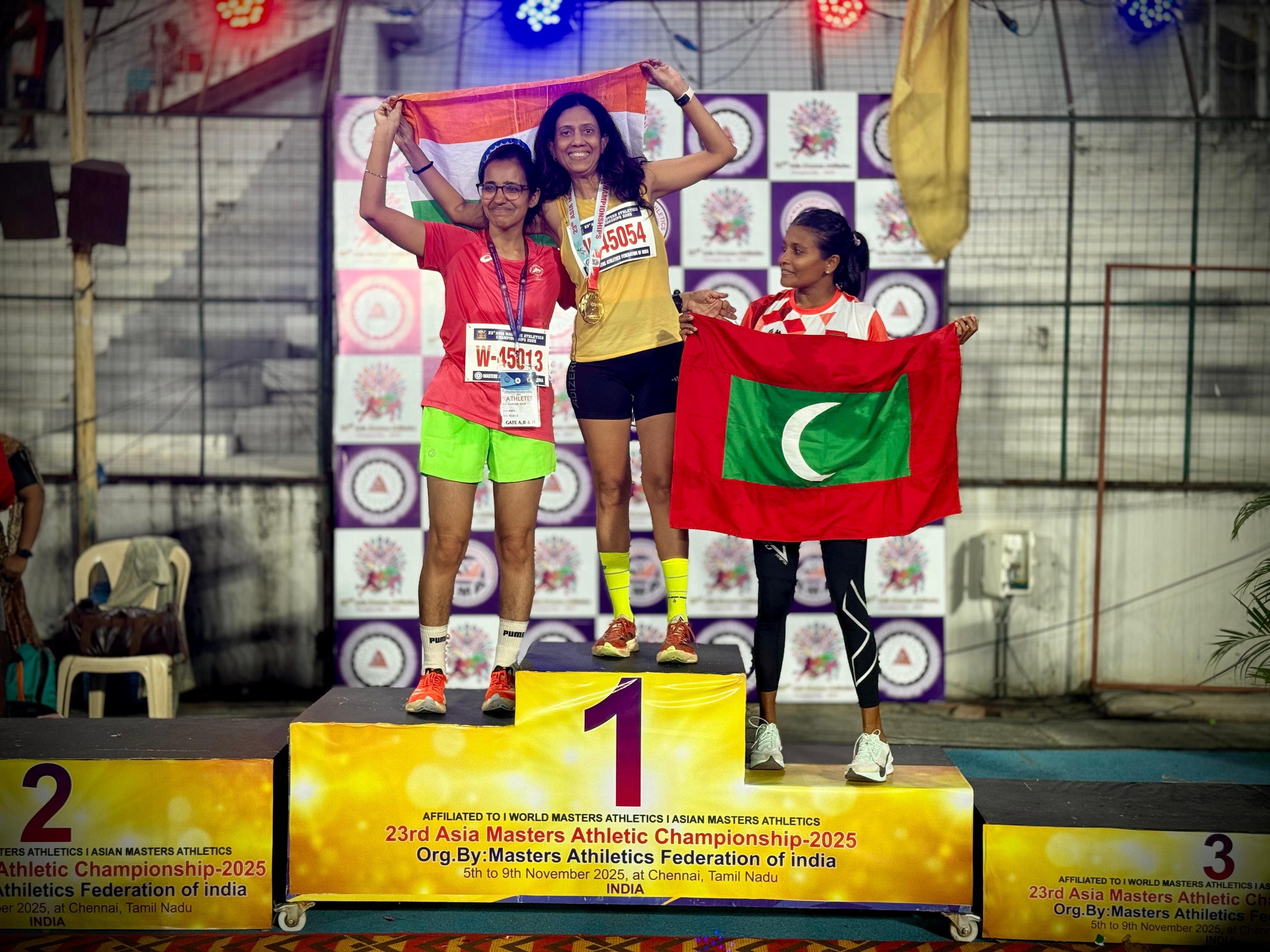 Archana Singh, continental gold at the Asia Masters Athletic Championship, Chennai 2025