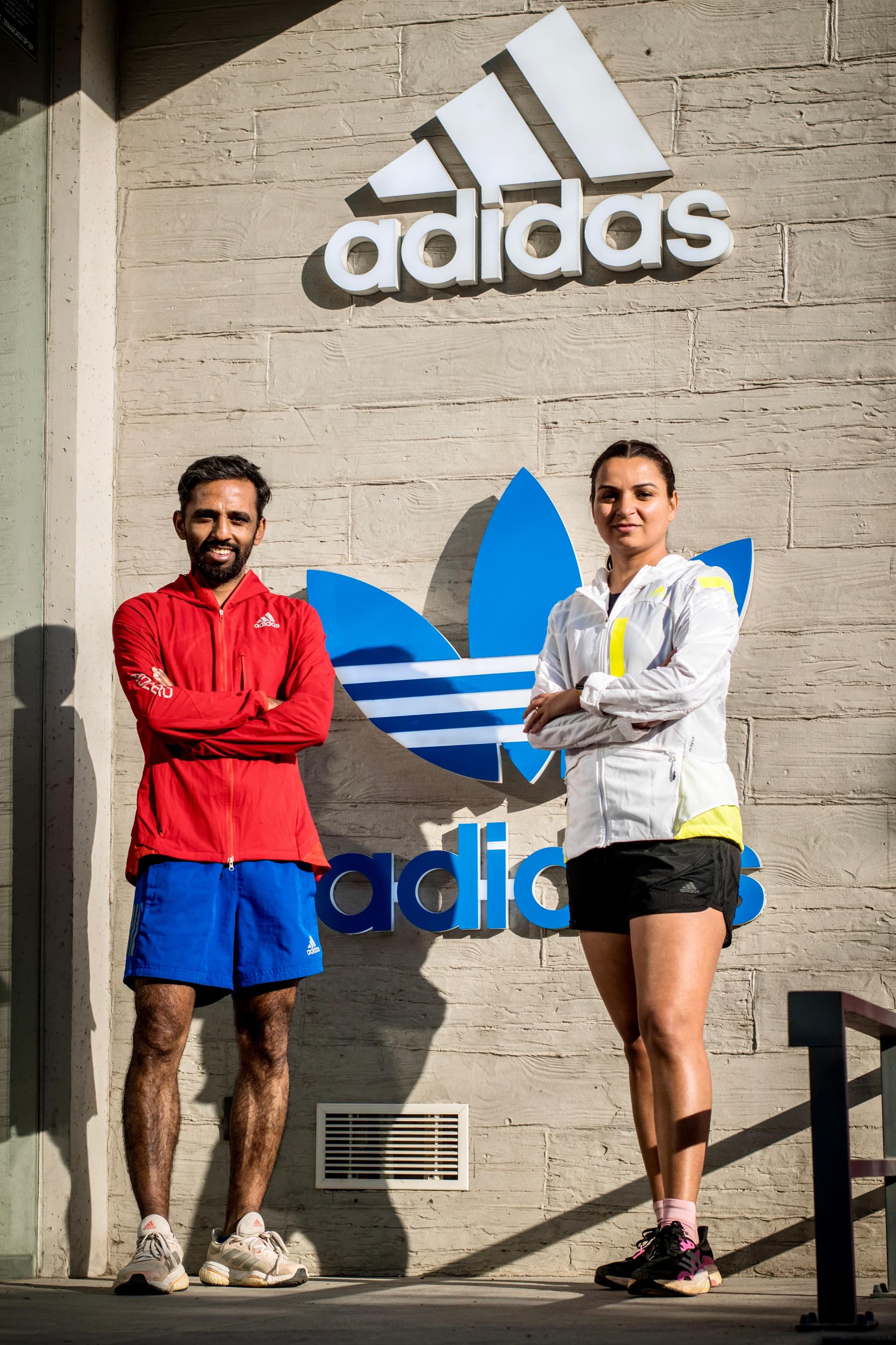 Coach Vikas Srinivasan and Coach Mamta Yadav at the Adidas store, HSR Layout, Bangalore